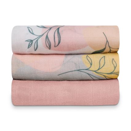 Lionelo - SET 3x Bambuswindeln BAMBOO SET 70x70 cm Blatt