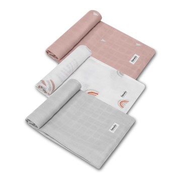 Lionelo - SET 3x Bambuswindeln BAMBOO SET 70x70 cm Regenbogen
