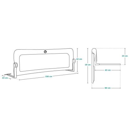 Lionelo - Sicherheitsgitter fürs Bett EVA beige