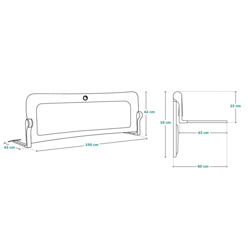 Lionelo - Sicherheitsgitter fürs Bett EVA beige