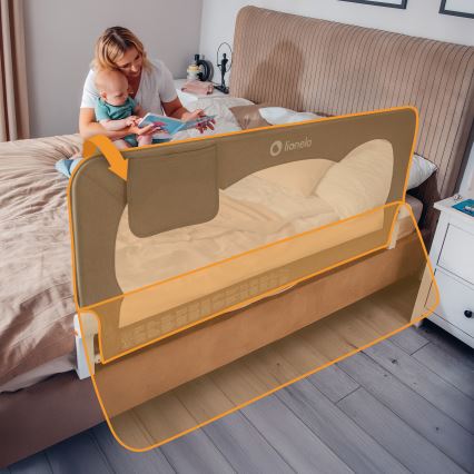 Lionelo - Sicherheitsgitter fürs Bett HANNA Beige Melange