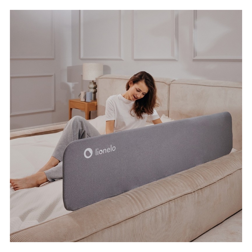 Lionelo - Sicherheitsgitter fürs Bett LORA XL, dunkelgrau