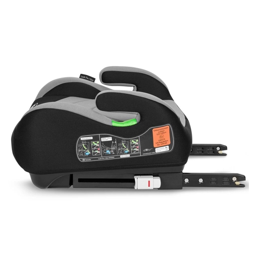 Lionelo - Sitzerhöhung für das Auto LUUK FIX i-Size 125-150 cm schwarz/grau