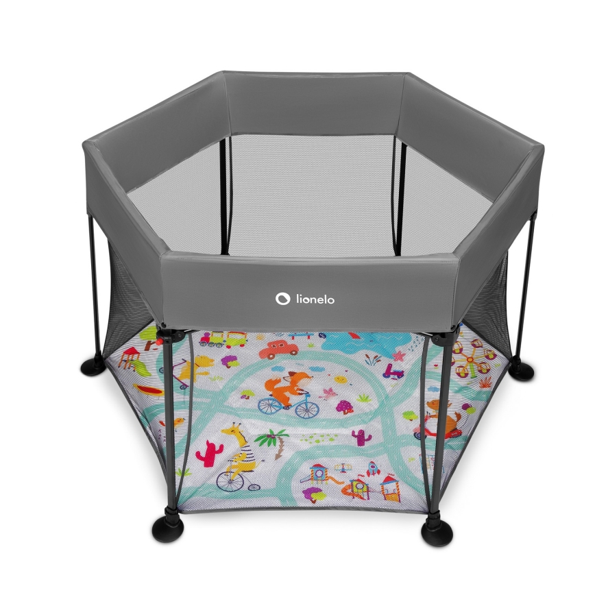 Lionelo - Spielspielplatz ROEL Grau Multicolor