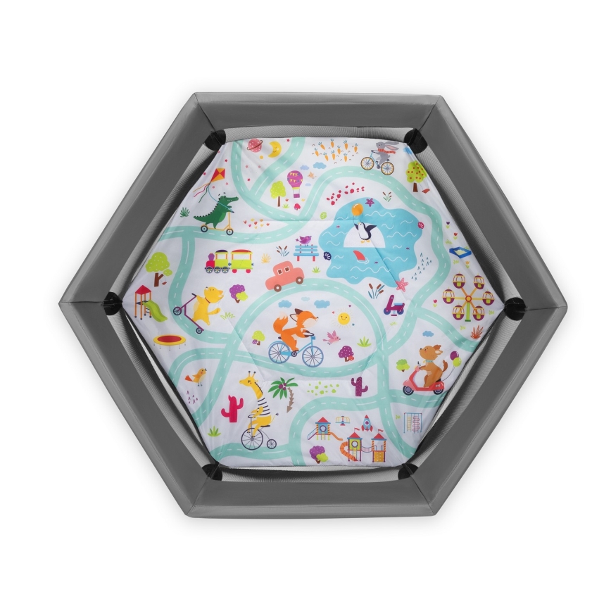 Lionelo - Spielspielplatz ROEL Grau Multicolor
