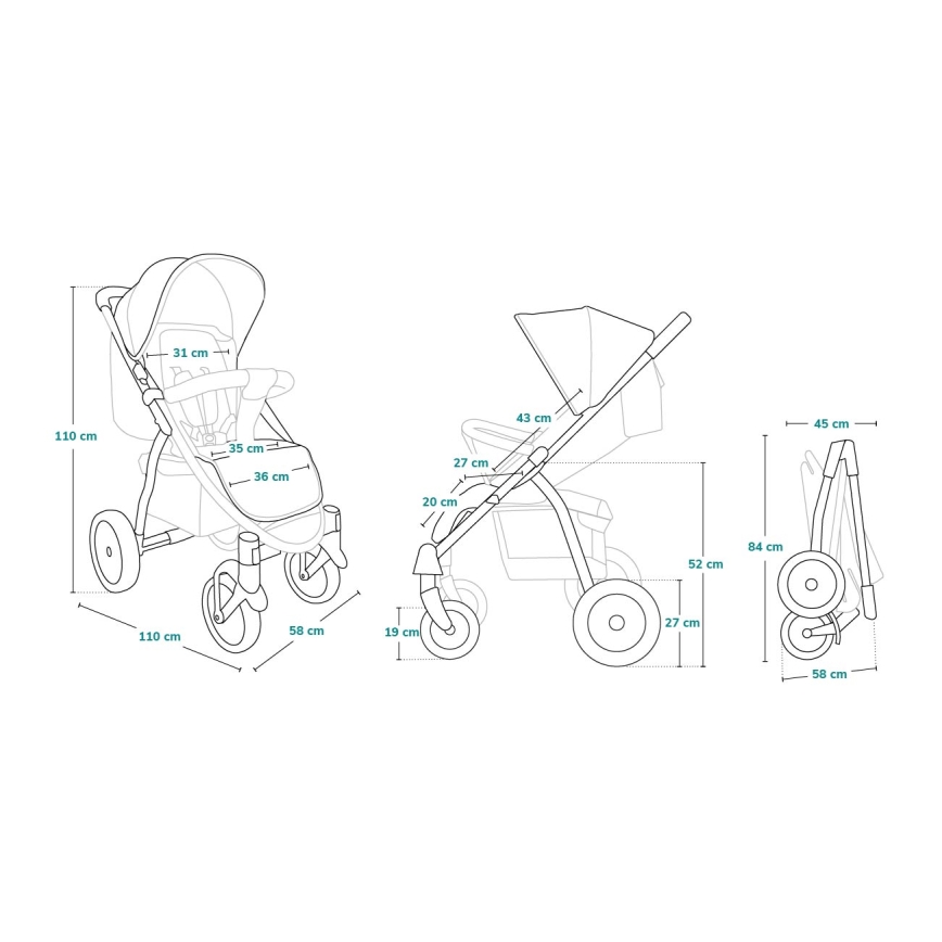 Lionelo - Sport-Kinderwagen ANNET PLUS schwarz
