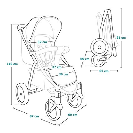 Lionelo - Sport-Kinderwagen ANNET TOUR, Schwarz