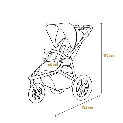 Lionelo - Sport-Kinderwagen AZURA, schwarz