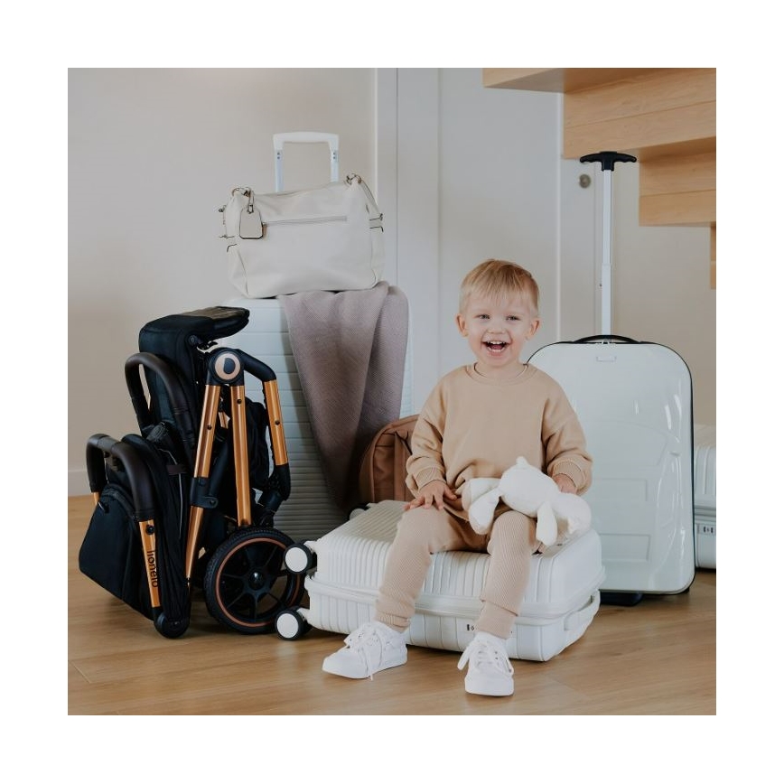 Lionelo - Sport-Kinderwagen CLOE schwarz/blau/gold