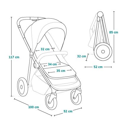 Lionelo - Sport-Kinderwagen EMMA ONE, Beige