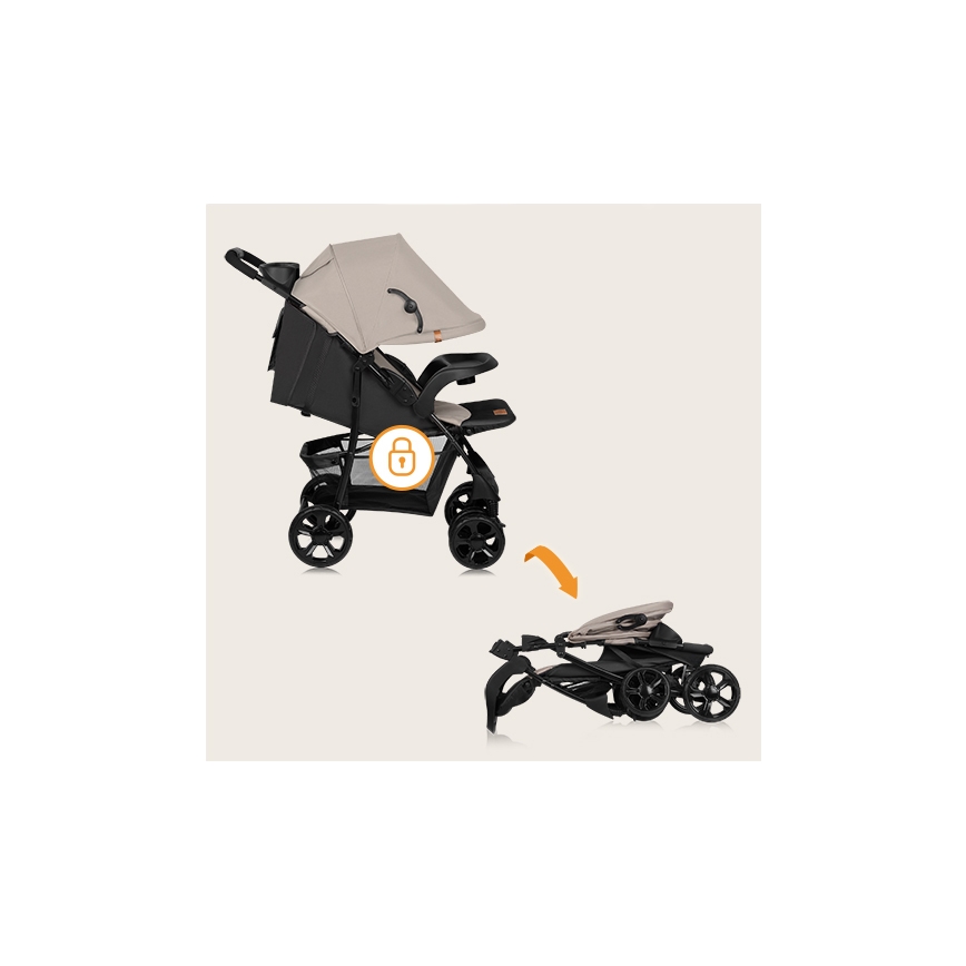 Lionelo - Sport-Kinderwagen EMMA PLUS beige/schwarz