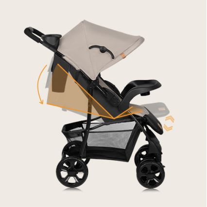 Lionelo - Sport-Kinderwagen EMMA PLUS beige/schwarz