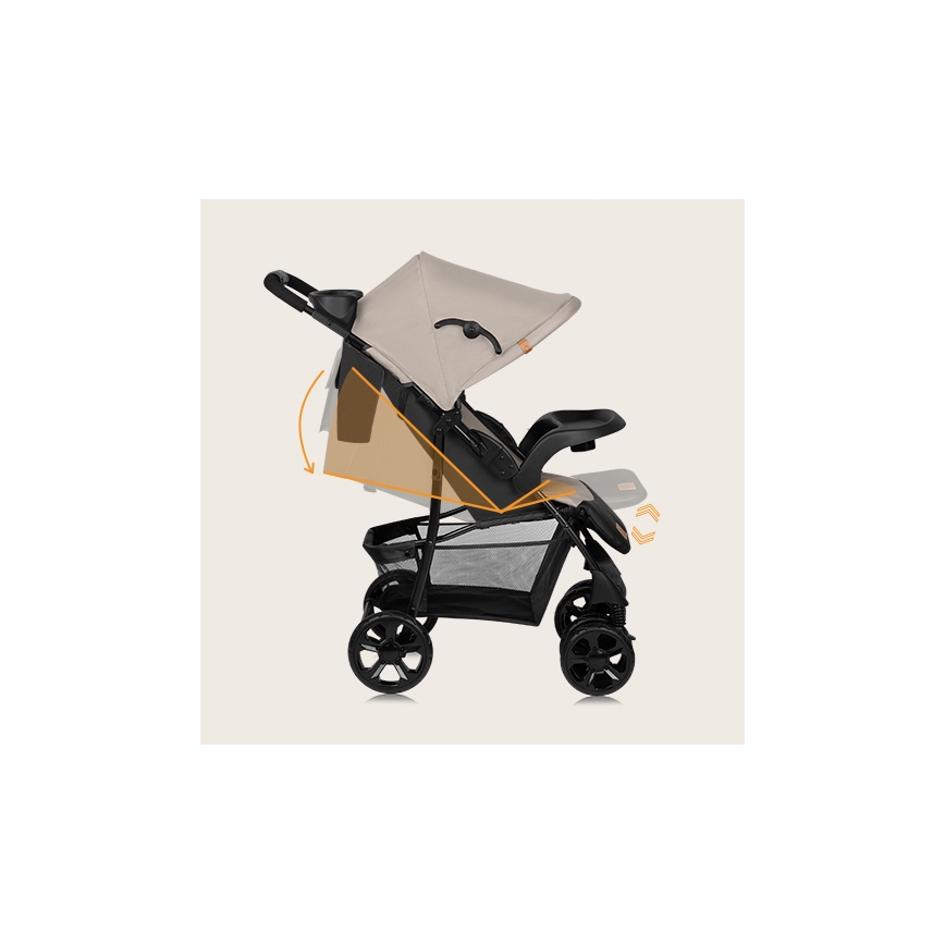 Lionelo - Sport-Kinderwagen EMMA PLUS beige/schwarz