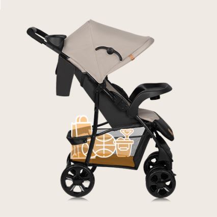 Lionelo - Sport-Kinderwagen EMMA PLUS beige/schwarz