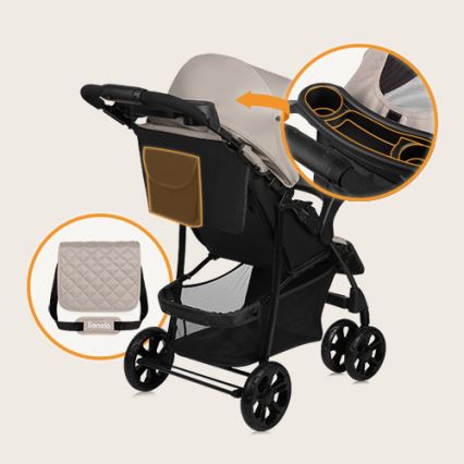Lionelo - Sport-Kinderwagen EMMA PLUS beige/schwarz