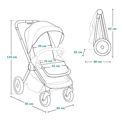 Lionelo - Sport-Kinderwagen MIKA PLUS Sandbeige