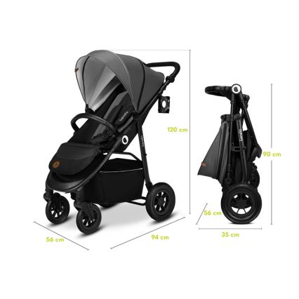 Lionelo - Sport-Kinderwagen NATT Black Onyx