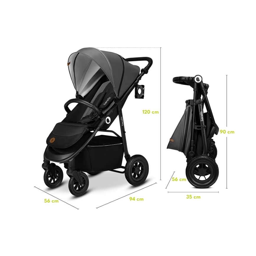 Lionelo - Sport-Kinderwagen NATT Black Onyx
