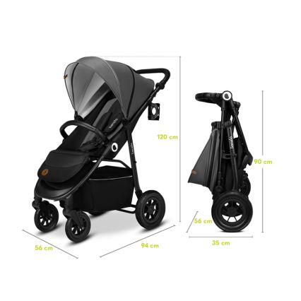 Lionelo - Sport-Kinderwagen NATT Onyx-Schwarz