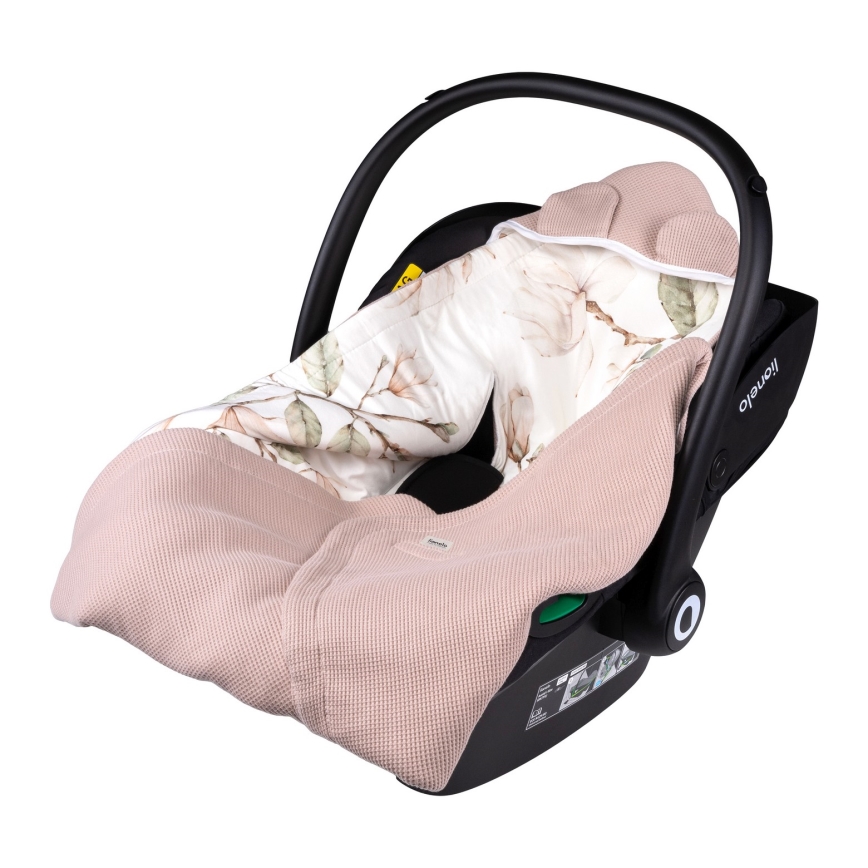 Lionelo - Wickelauflage für Autositz TRAVEL SWADDLE 90x90 cm Beige Magnolia