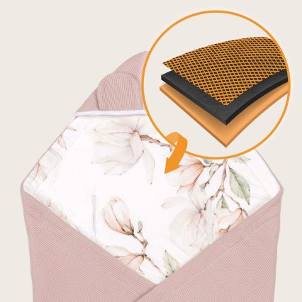 Lionelo - Wickelauflage für Autositz TRAVEL SWADDLE 90x90 cm Beige Magnolia