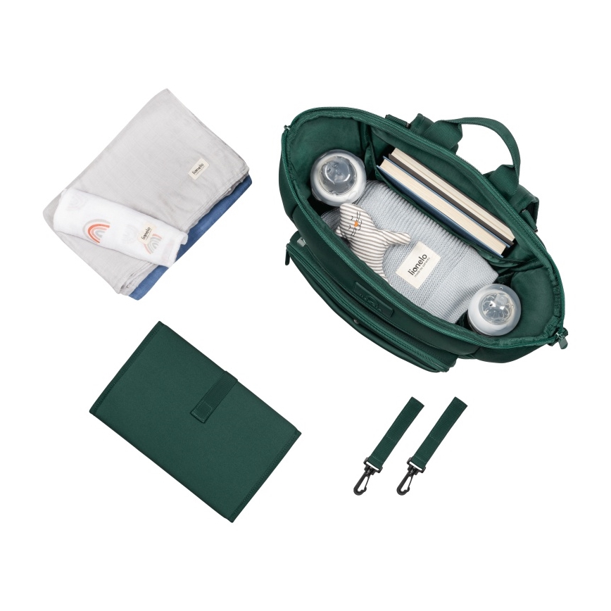 Lionelo - Wickeltasche für Kinderwagen CUBE Green Forest