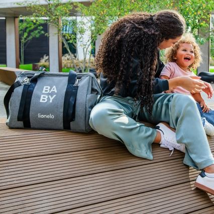Lionelo - Wickeltasche für Kinderwagen IDA Grey Concrete