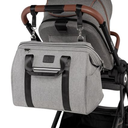 Lionelo - Wickeltasche für Kinderwagen IDA Grey Concrete