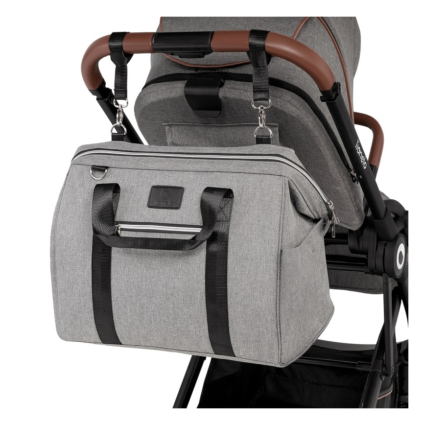 Lionelo - Wickeltasche für Kinderwagen IDA Grey Concrete