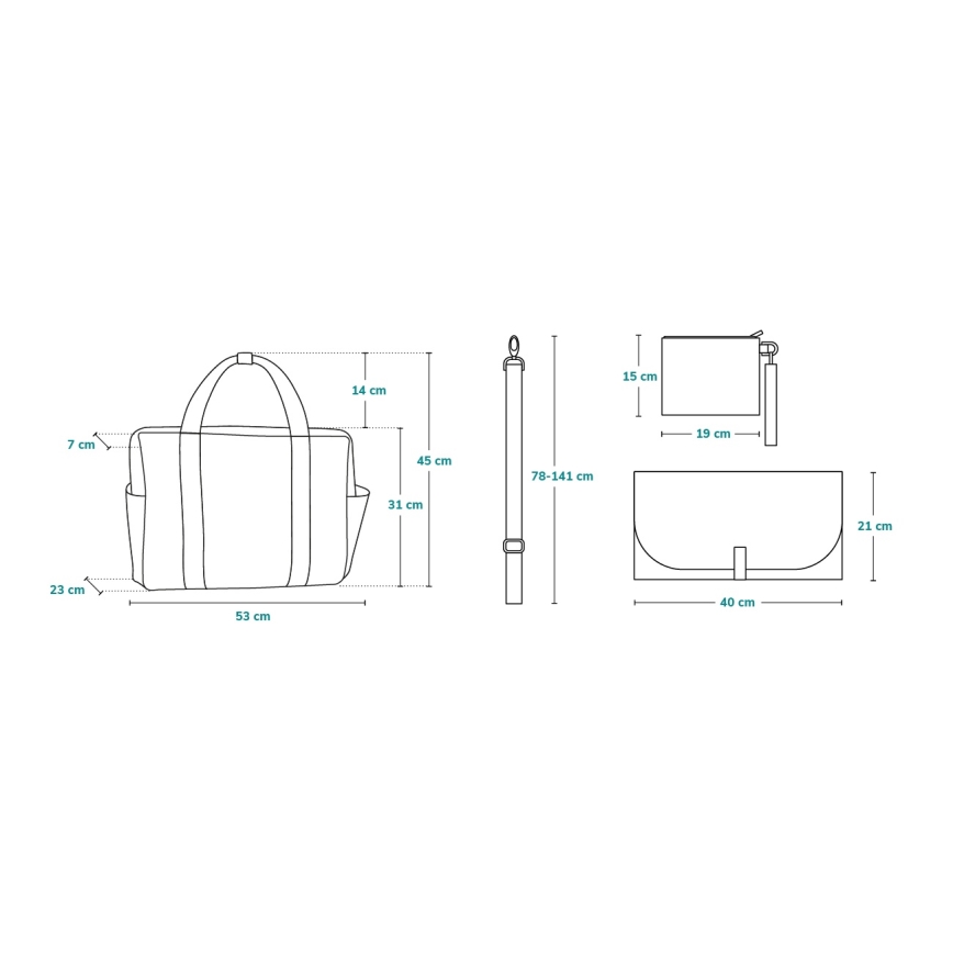 Lionelo - Wickeltasche für Kinderwagen IDA Grey Concrete