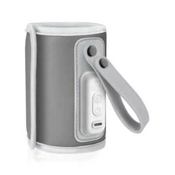 Lionelo - Wiederaufladbarer Flaschenwärmer THERMUP GO 18W/5V Grau/Silber