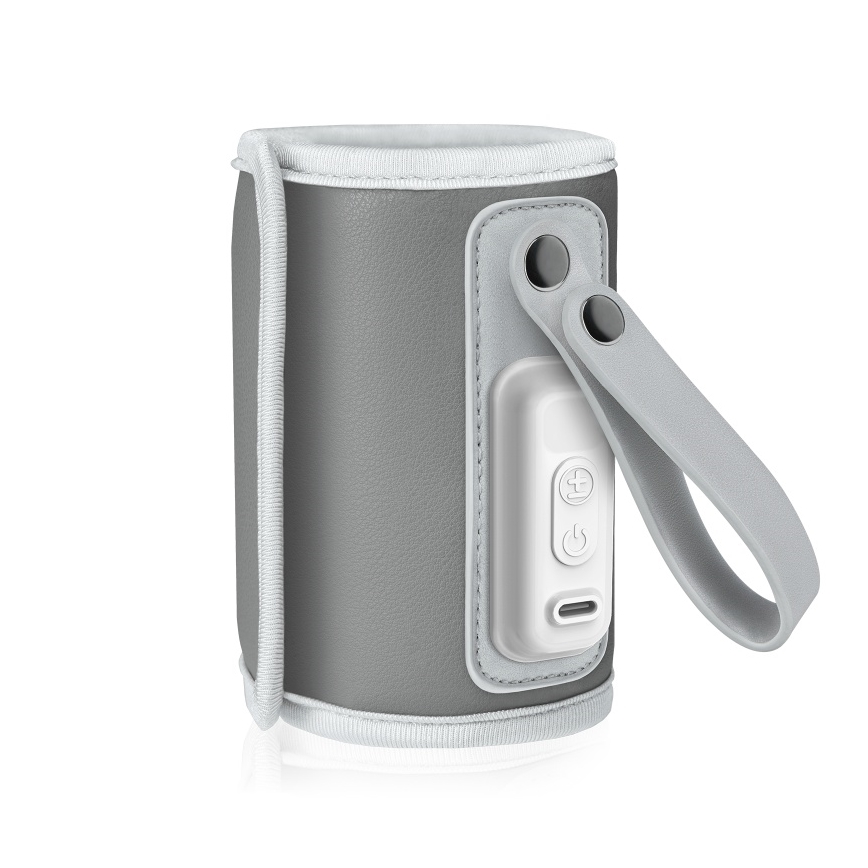 Lionelo - Wiederaufladbarer Flaschenwärmer THERMUP GO 18W/5V Grau/Silber