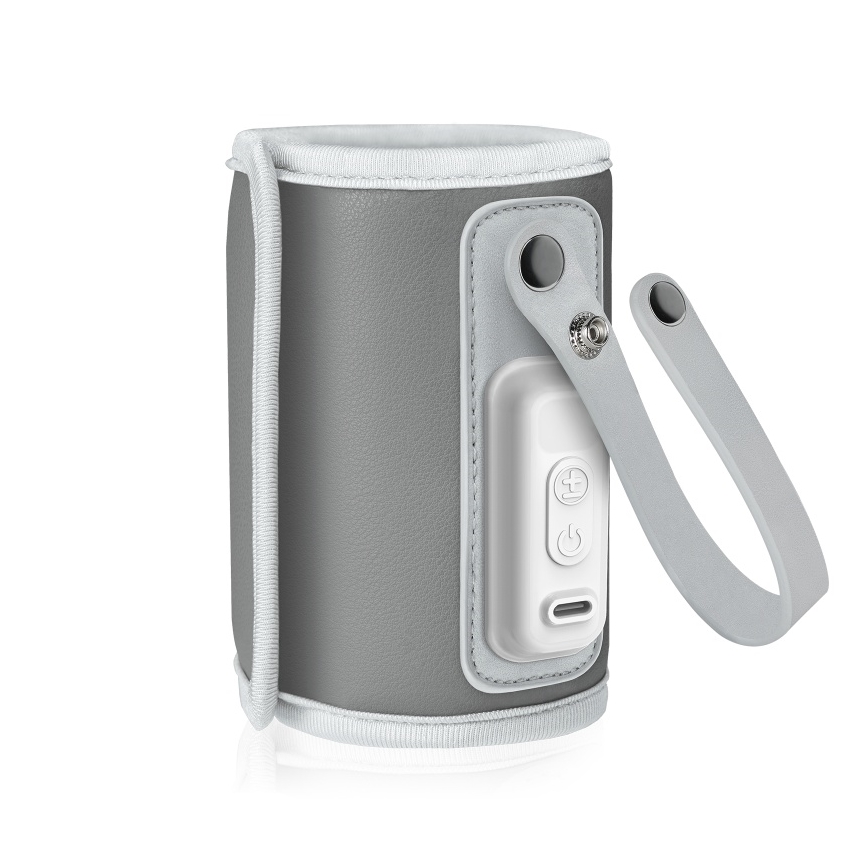 Lionelo - Wiederaufladbarer Flaschenwärmer THERMUP GO 18W/5V Grau/Silber