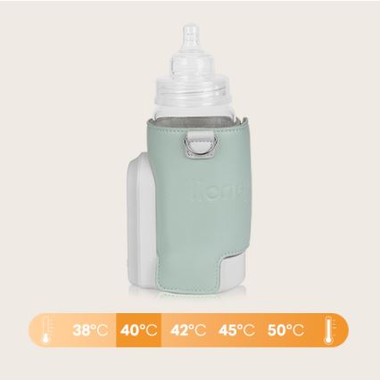 Lionelo - Wiederaufladbarer Flaschenwärmer THERMUP GO EVO 18W/5V grün/weiß