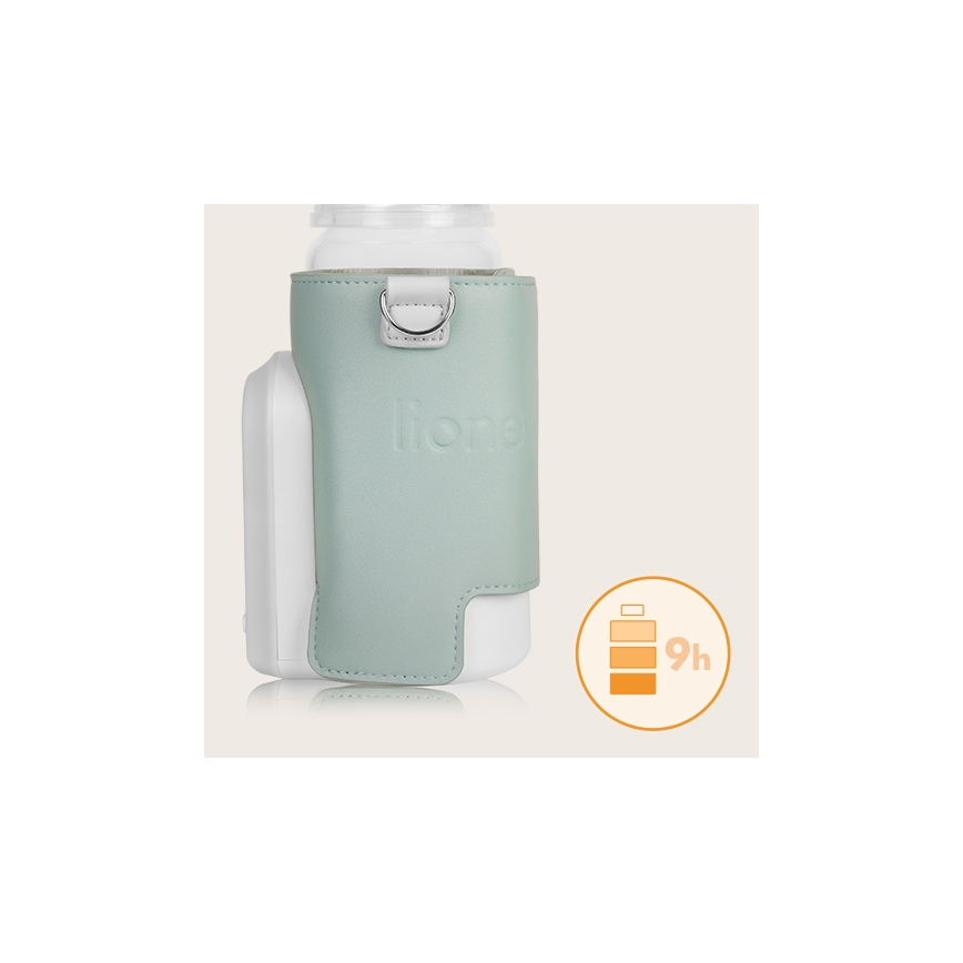 Lionelo - Wiederaufladbarer Flaschenwärmer THERMUP GO EVO 18W/5V grün/weiß