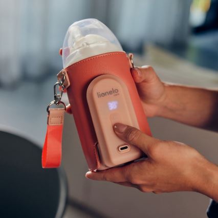 Lionelo - Wiederaufladbarer Flaschenwärmer THERMUP GO EVO 18W/5V rosa