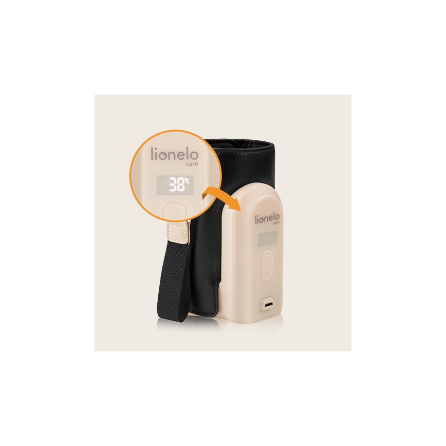 Lionelo - Wiederaufladbarer Flaschenwärmer THERMUP GO EVO 18W/5V schwarz/beige
