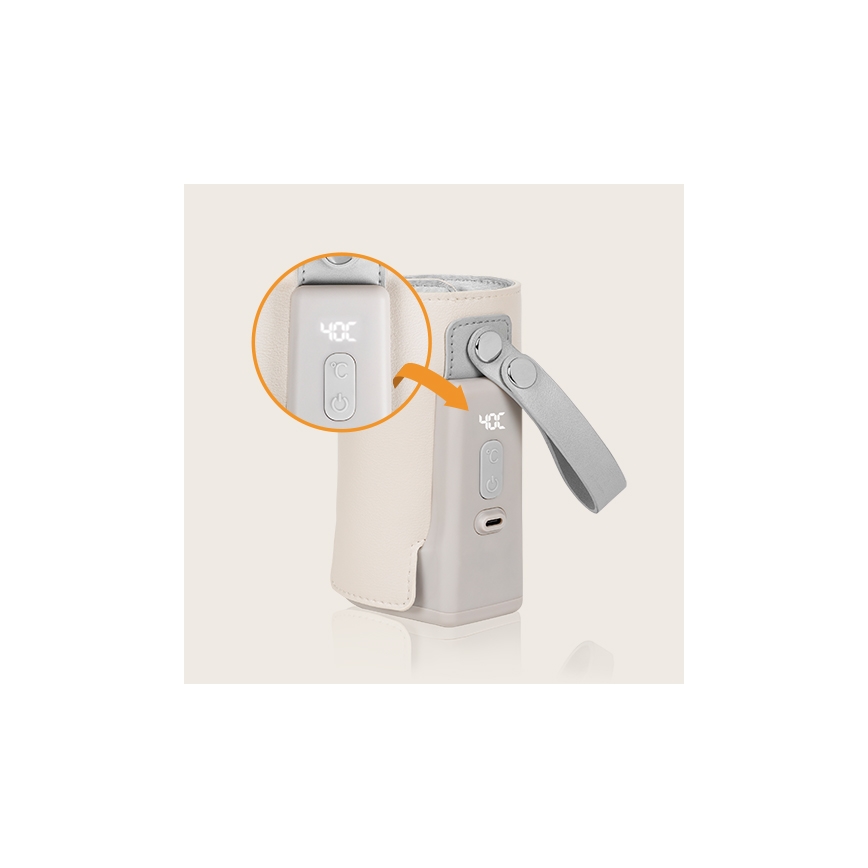 Lionelo - Wiederaufladbarer Flaschenwärmer THERMUP GO PLUS 10W/5V beige