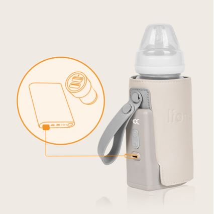 Lionelo - Wiederaufladbarer Flaschenwärmer THERMUP GO PLUS 10W/5V beige