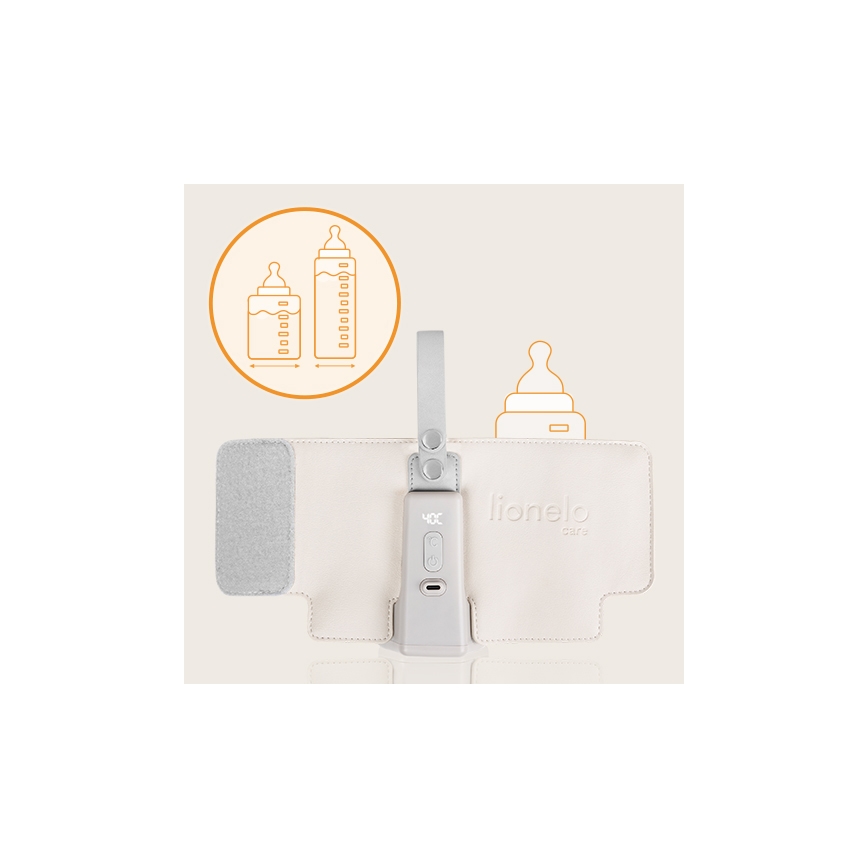 Lionelo - Wiederaufladbarer Flaschenwärmer THERMUP GO PLUS 10W/5V beige