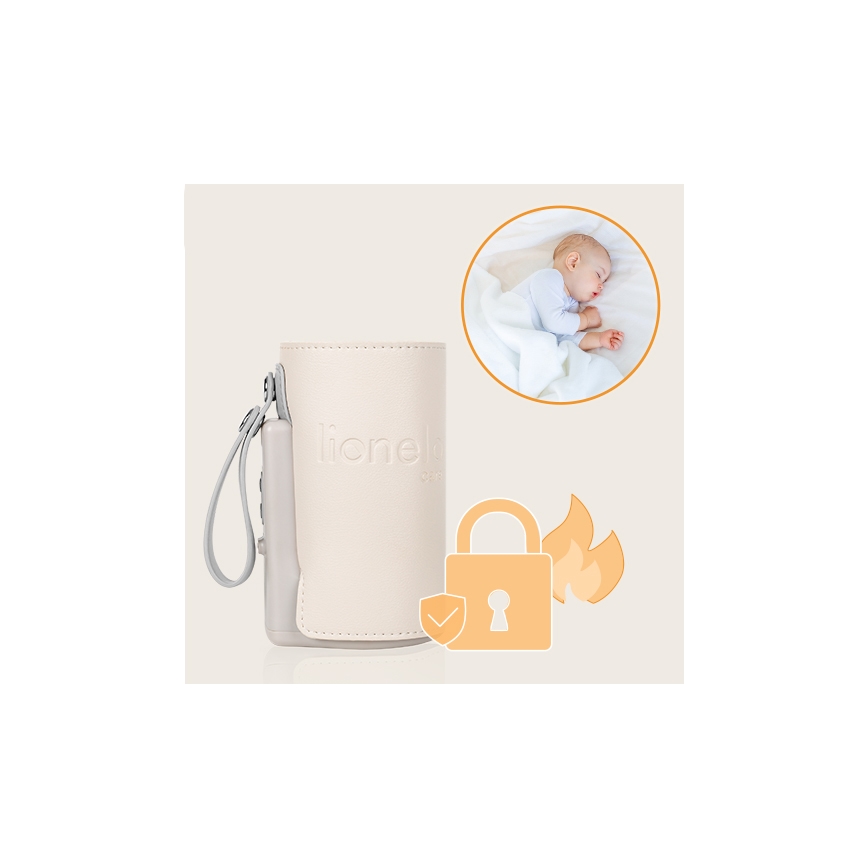 Lionelo - Wiederaufladbarer Flaschenwärmer THERMUP GO PLUS 10W/5V beige