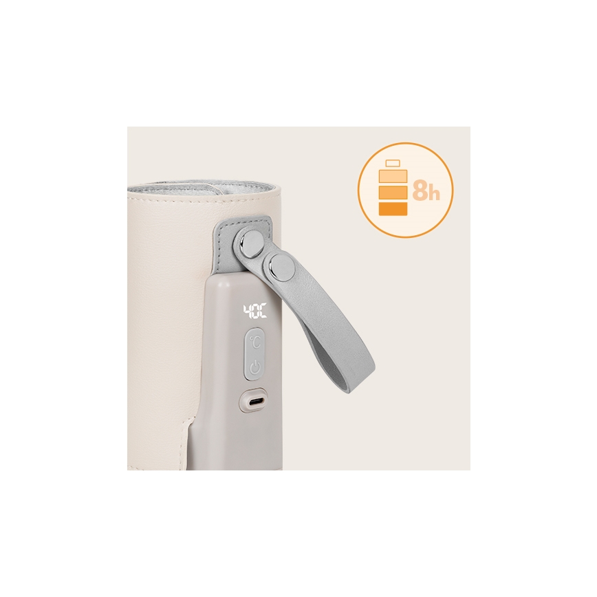 Lionelo - Wiederaufladbarer Flaschenwärmer THERMUP GO PLUS 10W/5V beige