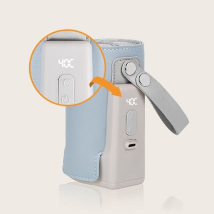 Lionelo - Wiederaufladbarer Flaschenwärmer THERMUP GO PLUS 10W/5V blau/grau