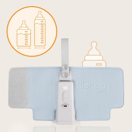 Lionelo - Wiederaufladbarer Flaschenwärmer THERMUP GO PLUS 10W/5V blau/grau