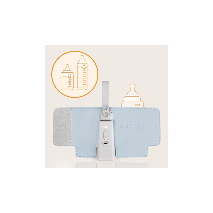 Lionelo - Wiederaufladbarer Flaschenwärmer THERMUP GO PLUS 10W/5V blau/grau