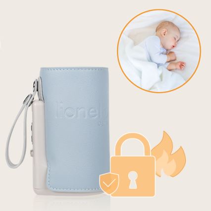 Lionelo - Wiederaufladbarer Flaschenwärmer THERMUP GO PLUS 10W/5V blau/grau