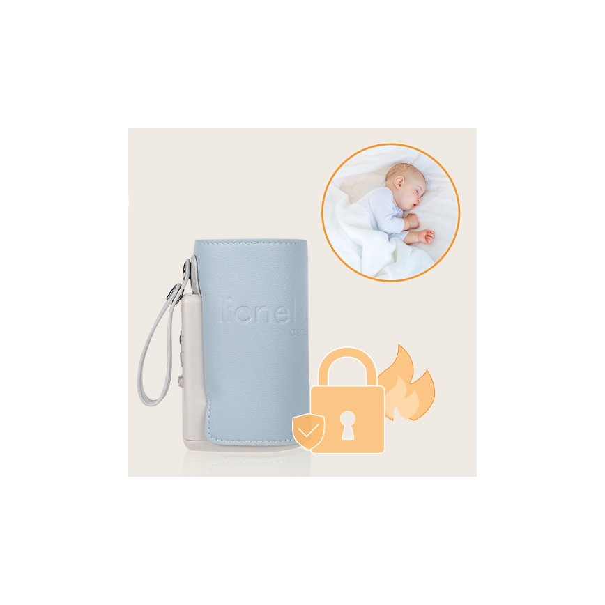 Lionelo - Wiederaufladbarer Flaschenwärmer THERMUP GO PLUS 10W/5V blau/grau