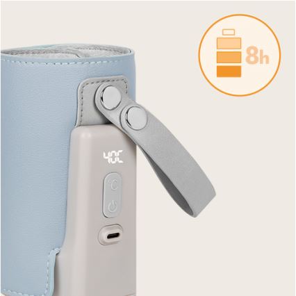 Lionelo - Wiederaufladbarer Flaschenwärmer THERMUP GO PLUS 10W/5V blau/grau
