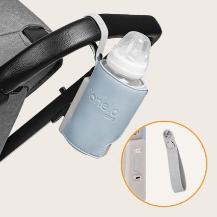 Lionelo - Wiederaufladbarer Flaschenwärmer THERMUP GO PLUS 10W/5V blau/grau