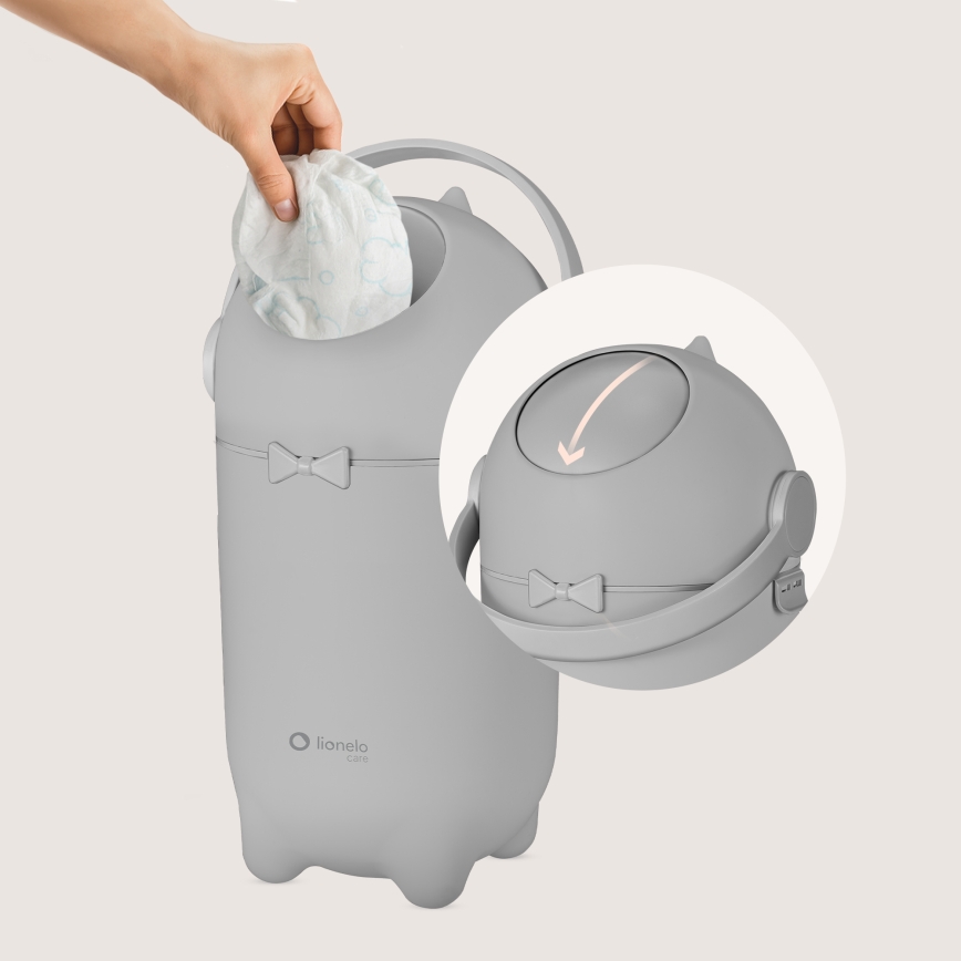 Lionelo - Windeleimer PUREBIN 10 l Grau